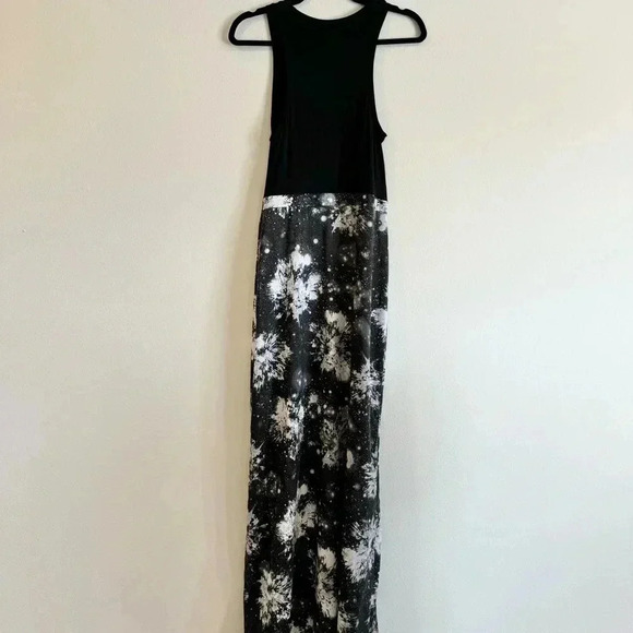 Hurley Simone Splatter Tank Maxi Dress Slits Lightweight Casual Beach Boho M - Picture 2 of 10